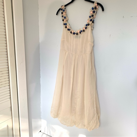 Y2K VERA MODA FLOWY BUBBLE  WHITE MINI DRESS - Picture 3 of 9